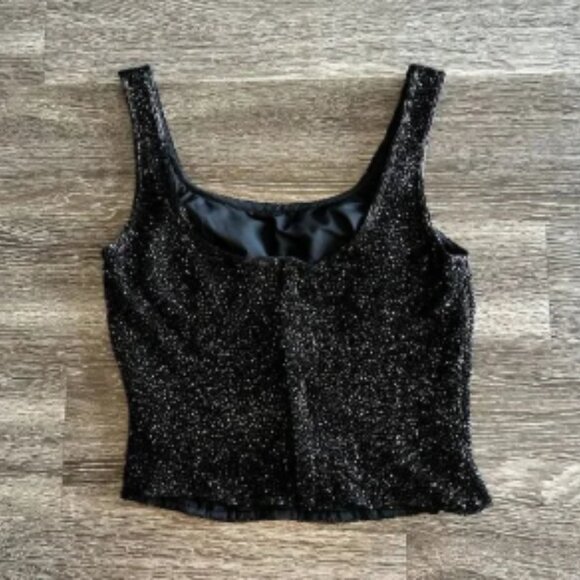 Vintage Cache Beaded 100% Silk Tank Top XS 90s Evening Party Top Embellished Y2K - Picture 10 of 10